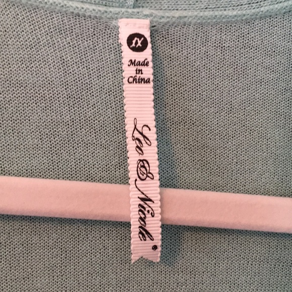 Leo & Nicole Mint Green 100% Cotton Long Cardigan - Picture 3 of 5